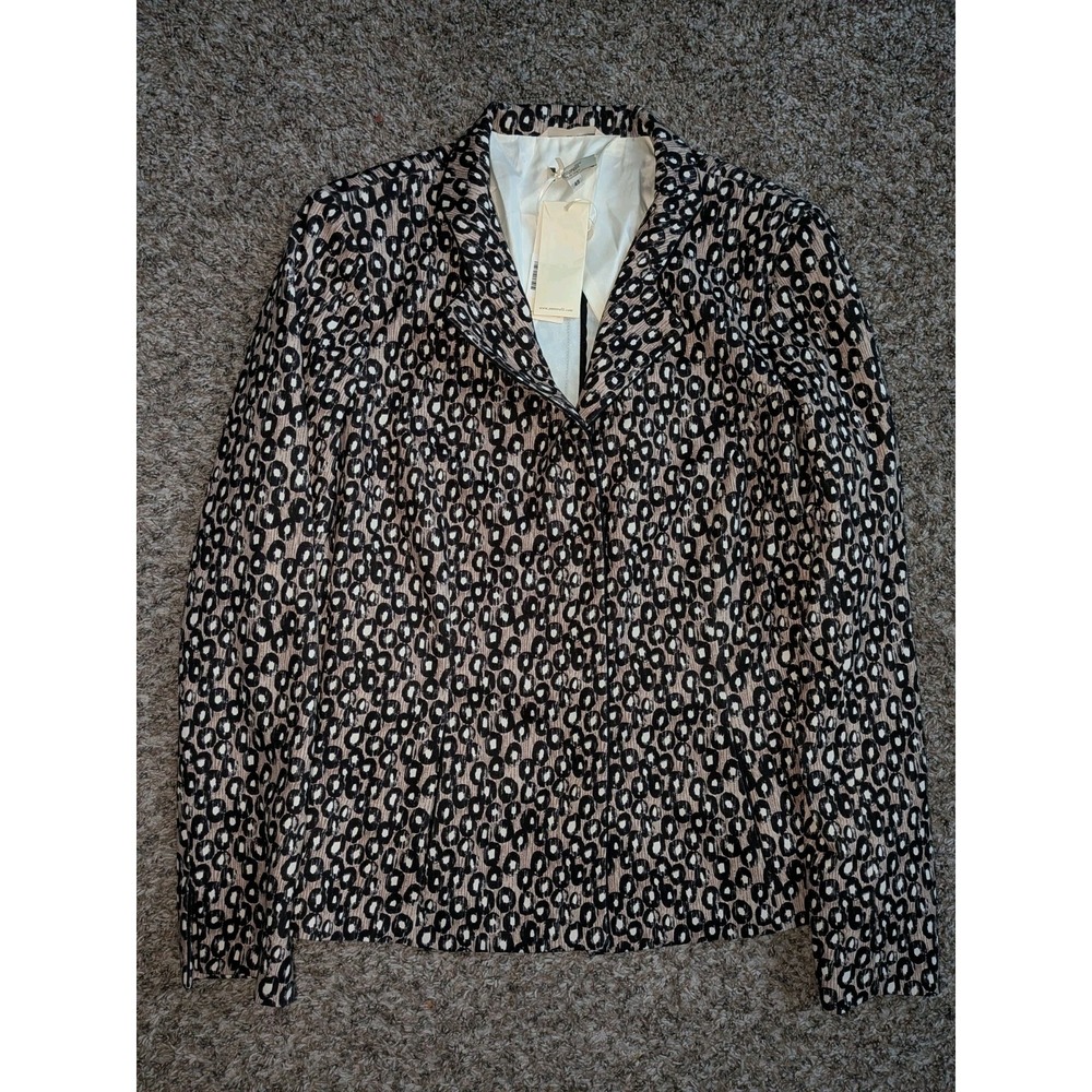 Santorelli Italy Women's Leopard Print Blazer Jacket Size 48 EU / US 12 NWT